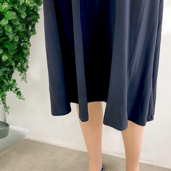 Rena Rowan Black Jewel Neckline Jersey Sleeveless Dress - Picture 6 of 16